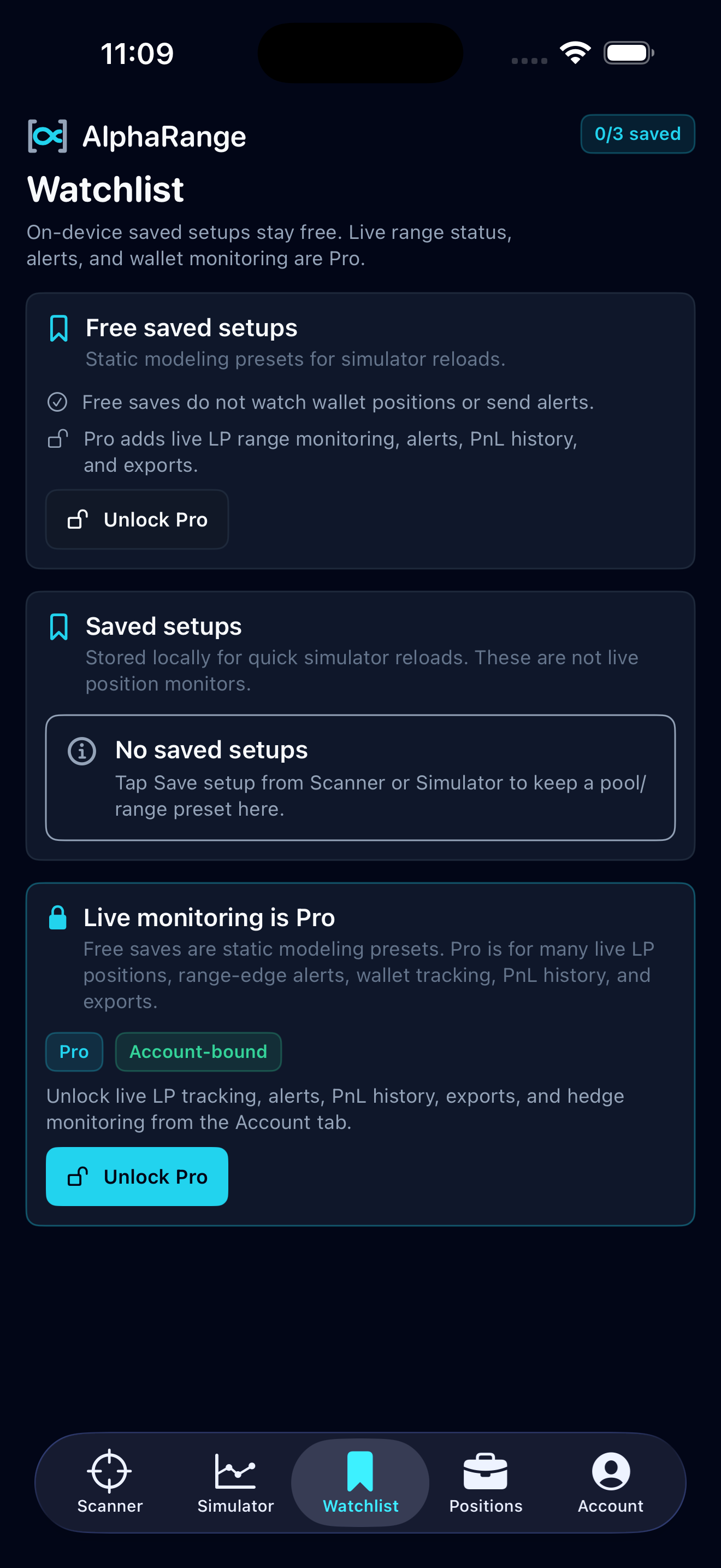 iPhone watchlist pro boundary